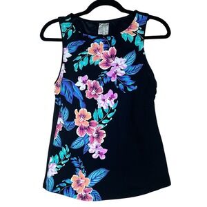 Lands' End Women's High Neck Modest Tankini Top UPF 50 Size 6 Beach Vacation‎